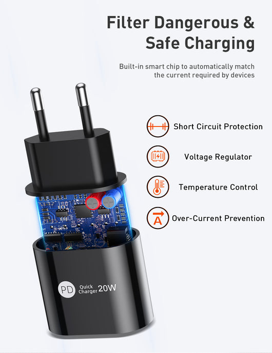 Cargador Rápido 20W USB-C para Celulares - Carga en 9V 2.2A - Image 11