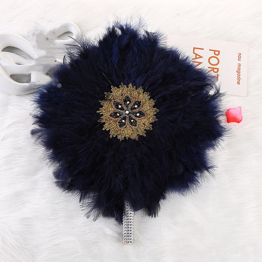 Abanico de Plumas Grande para Novia y Damas de Honor - Estilo Africano