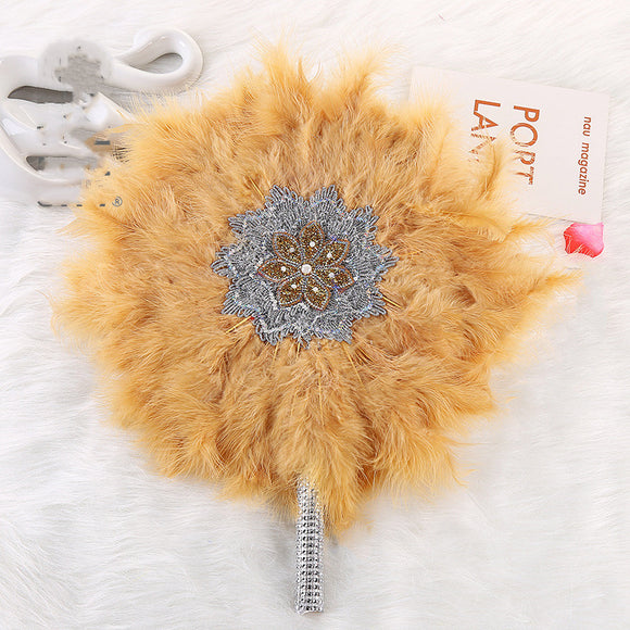 Abanico de Plumas Grande para Novia y Damas de Honor - Estilo Africano