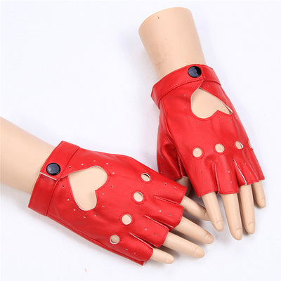 Guantes sin Dedos para Danza y Fitness - Cuero Peach Heart - Image 5