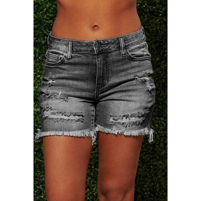 Shorts Vaqueros Rotos con Flecos y Máxima Elasticidad para Mujer - Image 4