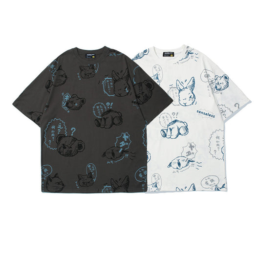 Camiseta Estampado Retro Anime Japonés para Hombre - Moda Urbana