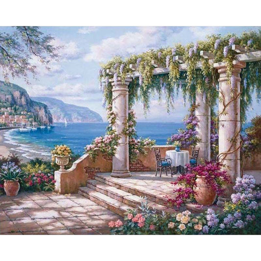 Hermoso Kit de Pintura al Óleo Paisaje Marino por Números