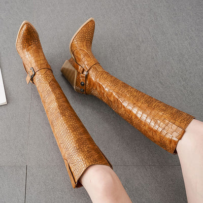 Botas Altas Sexy Talle Grande con Tacón Alto y Detalles Remachados - Image 13
