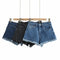 Shorts Denim Irregular Deshilachado Cintura Baja para Mujer