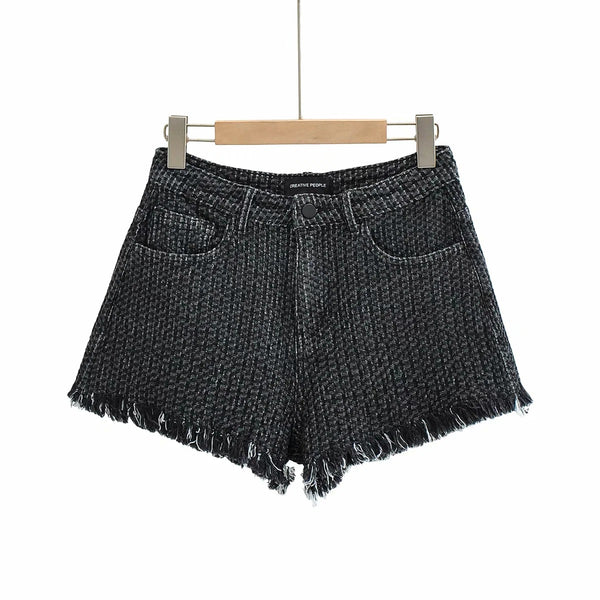 Shorts Denim Irregular Deshilachado Cintura Baja para Mujer - Image 5