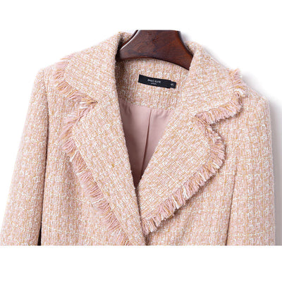Blazer Tweed Mujer Cuello Solapa Corta Retro Elegante - Image 9