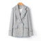Blazer Tweed Mujer Cuello Solapa Corta Retro Elegante