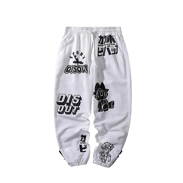 Pantalones Estampados Estilo Japonés Fondo Blanco