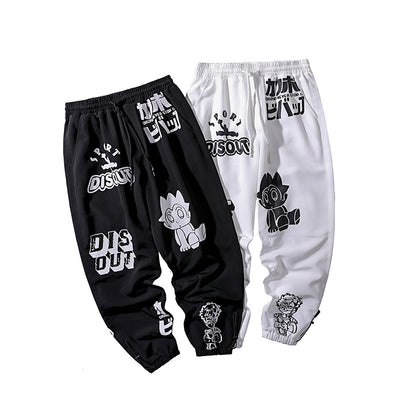 Pantalones Estampados Estilo Japonés Fondo Blanco