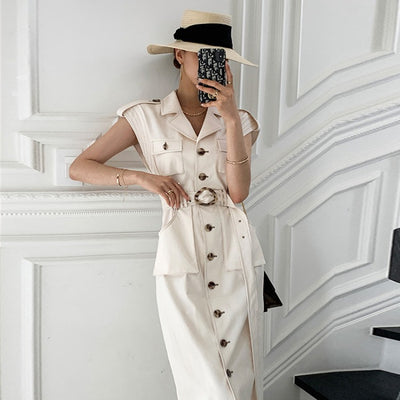 Vestido Largo sin Mangas Estilo Bosque para Mujer - Image 9