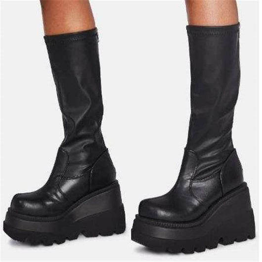 Botas de Plataforma Gruesa para Mujer - Estilo Europeo Otoño Talla Grande - Image 8