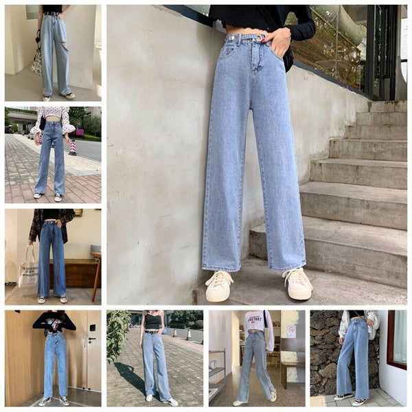 Jeans Talle Alto Coreanos para Mujer - Corte Ancho Elegante y Moderno