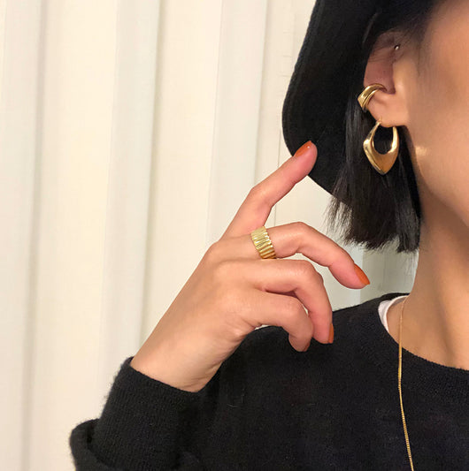 Aretes Geométricos Chapados en Oro Real con Plata 925 - Diseño Minimalista Moderno - Image 11