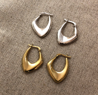 Aretes Geométricos Chapados en Oro Real con Plata 925 - Diseño Minimalista Moderno - Image 10