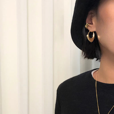 Aretes Geométricos Chapados en Oro Real con Plata 925 - Diseño Minimalista Moderno - Image 4