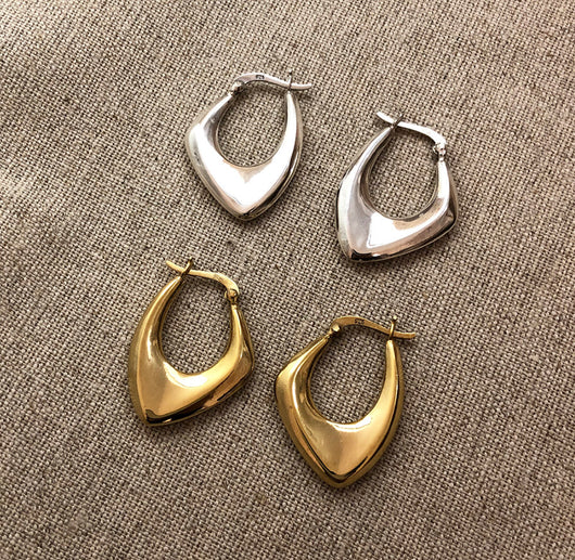 Aretes Geométricos Chapados en Oro Real con Plata 925 - Diseño Minimalista Moderno - Image 5