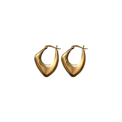 Aretes Geométricos Chapados en Oro Real con Plata 925 - Diseño Minimalista Moderno - Image 2