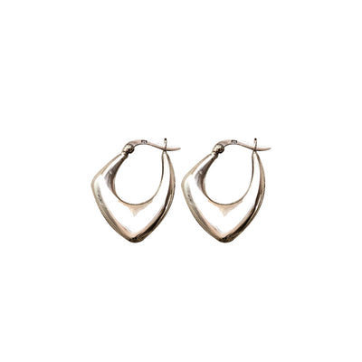 Aretes Geométricos Chapados en Oro Real con Plata 925 - Diseño Minimalista Moderno - Image 3