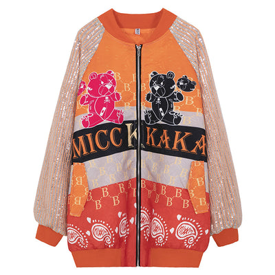 Chaqueta Béisbol Mujer Primavera con Lentejuelas - Corte Holgado - Image 5