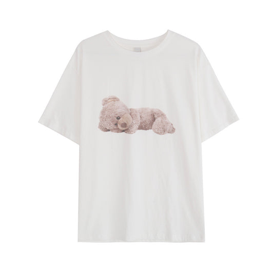 Playera Retro Oso Estilo Western Cuello Redondo Suelta Mujer - Image 5