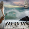 Pintura de Diamantes Redonda - Niña Tocando Piano junto al Mar