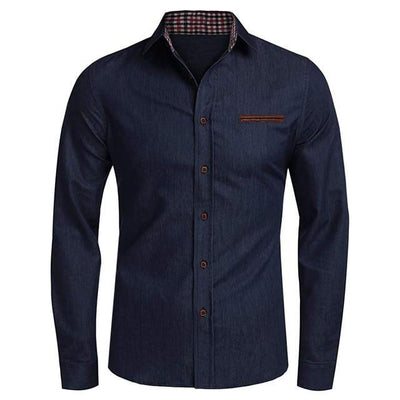 Camisa Casual de Manga Larga en Colores Sólidos para Hombre - Image 6