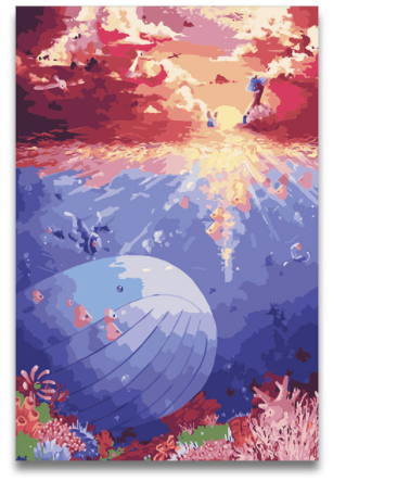 Pintura Digital de Ballena, Arte Infantil Oceánico - Image 12