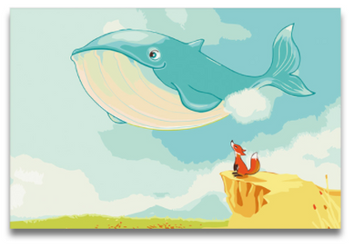 Pintura Digital de Ballena, Arte Infantil Oceánico - Image 3