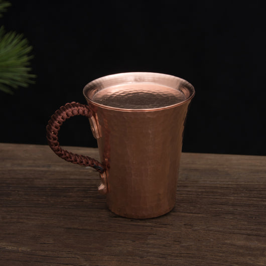 Vaso de Cobre Puro Hecho a Mano - Taza Gruesa de Cobre Premium