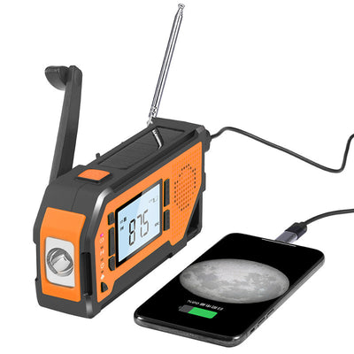 Linterna Solar de Emergencia Multifunción con Carga Manual y Radio - Image 4