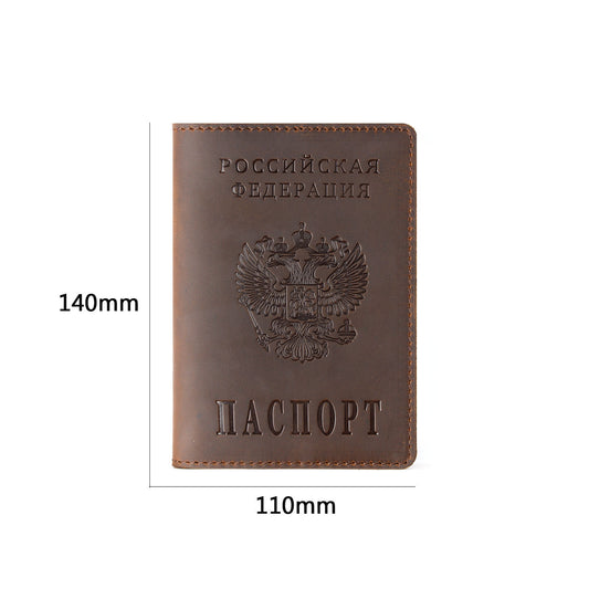Cartera Pasaporte Cuero Retro - Organizador de Documentos de Viaje - Image 2