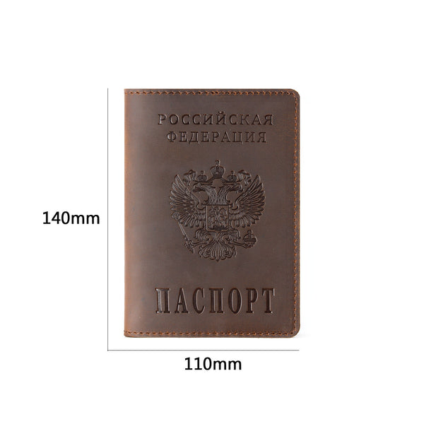 Cartera Pasaporte Cuero Retro - Organizador de Documentos de Viaje