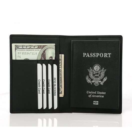Cartera Pasaporte de Cuero Genuino con Compartimento para Documentos de Viaje - Image 12