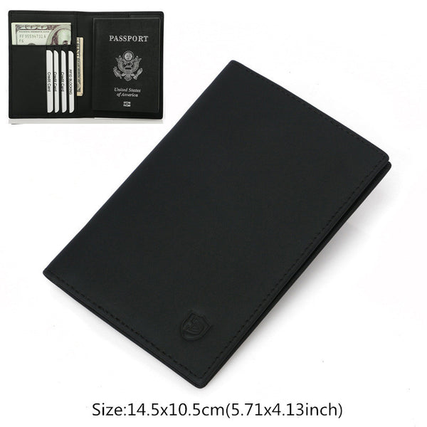 Cartera Pasaporte de Cuero Genuino con Compartimento para Documentos de Viaje