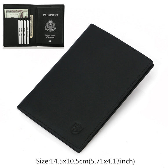 Cartera Pasaporte de Cuero Genuino con Compartimento para Documentos de Viaje