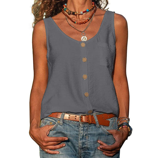Chaleco Mujer Cuello V Botones Bolsillos - Diseño Versátil - Image 3