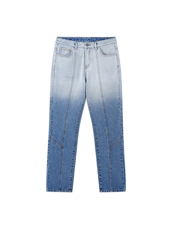 Calça Jeans Destruída Degradê Efeito Lavado Vintage