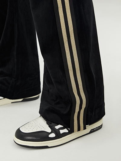 Pantalones de Terciopelo con Rayas Laterales y Cinta Dorada - Image 5