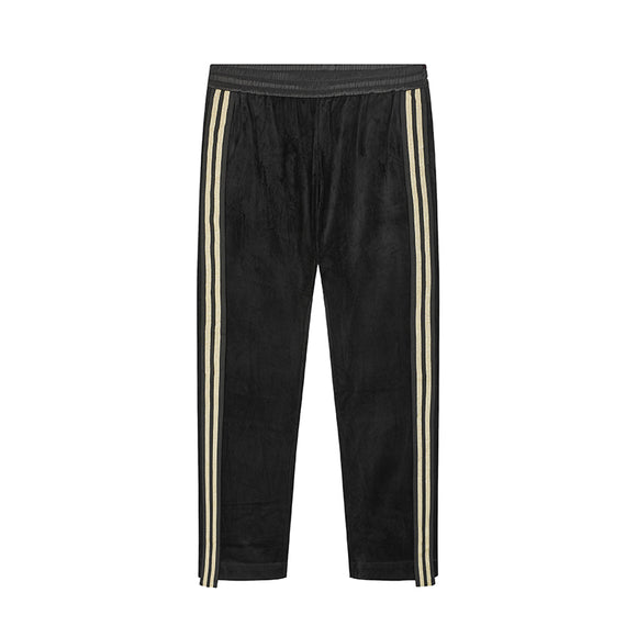 Pantalones de Terciopelo con Rayas Laterales y Cinta Dorada
