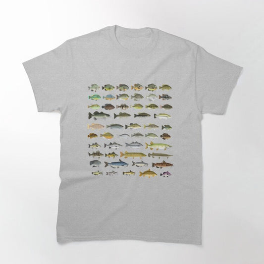 Playera Escuela de Peces de Agua Dulce para Hombre