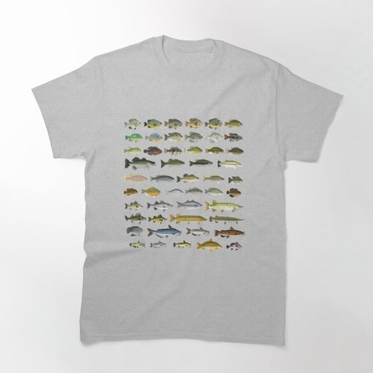 Playera Escuela de Peces de Agua Dulce para Hombre
