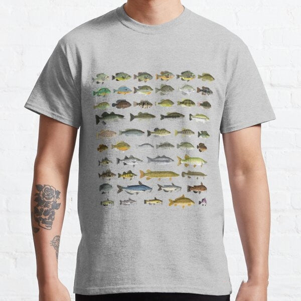Playera Escuela de Peces de Agua Dulce para Hombre