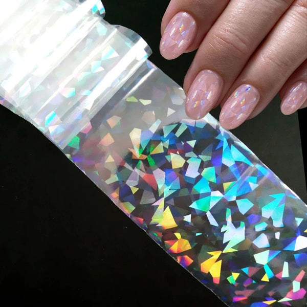 Calcomanías de Uñas Cielo Estrellado Transparente con Efecto Fuegos Artificiales
