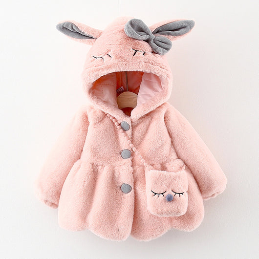 Abrigo Infantil con Capucha y Diseño Cartoon para Niña - Image 3
