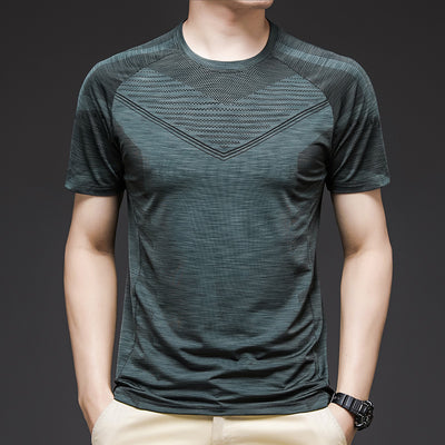 Playera de Entrenamiento Ice Silk Manga Corta para Hombre - Secado Rápido y Elástica - Image 9