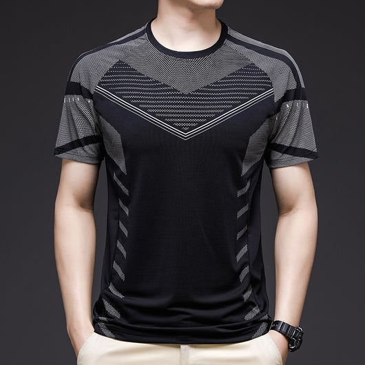 Playera de Entrenamiento Ice Silk Manga Corta para Hombre - Secado Rápido y Elástica - Image 13