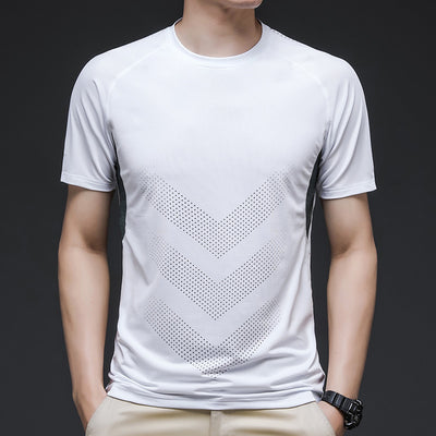 Playera de Entrenamiento Ice Silk Manga Corta para Hombre - Secado Rápido y Elástica - Image 3
