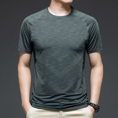 Playera de Entrenamiento Ice Silk Manga Corta para Hombre - Secado Rápido y Elástica - Image 4