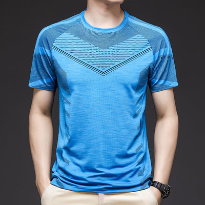 Playera de Entrenamiento Ice Silk Manga Corta para Hombre - Secado Rápido y Elástica - Image 6